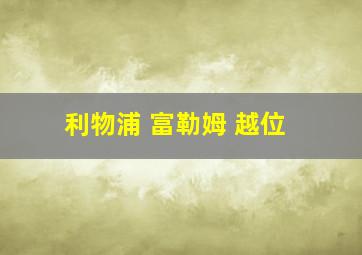 利物浦 富勒姆 越位